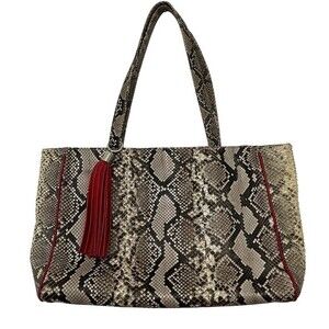Blu + Baker Snakeskin Suede Tassel Tote Bag